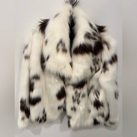 ZARA ZW COLLECTION FAUX FUR JACKET LIMITED EDITION ANIMAL COW PRINT SIZE S NWT - Picture 11 of 15